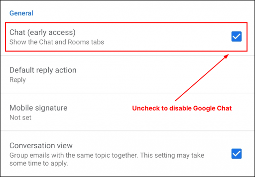 uncheck google chat disable mrnoob