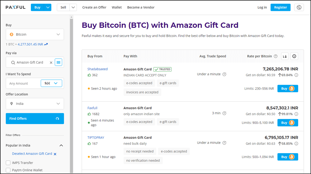 buy bitcoin amazon giftcard paxful mrnoob