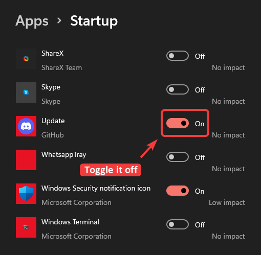 discord toggle app startup settings mrnoob