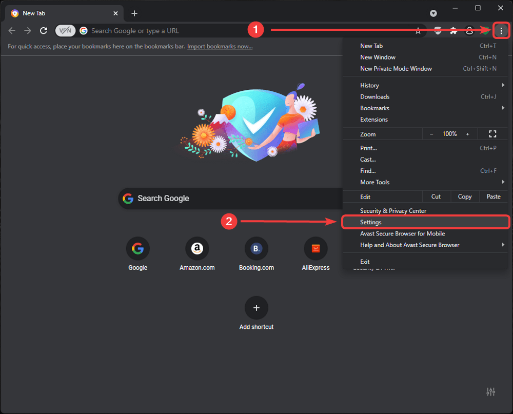 avast browser settings mrnoob