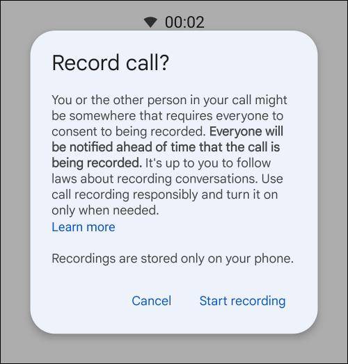 google call record notification mrnoob