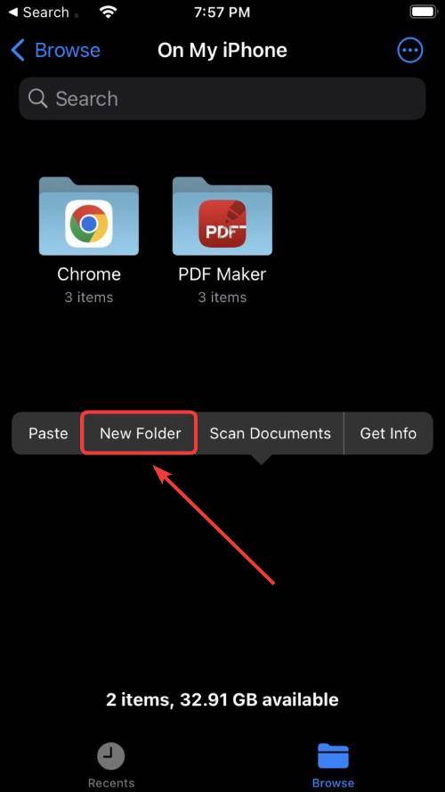 create new folder files ios mrnoob