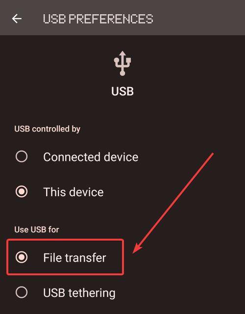 usb preference filer transfer android mrnoob