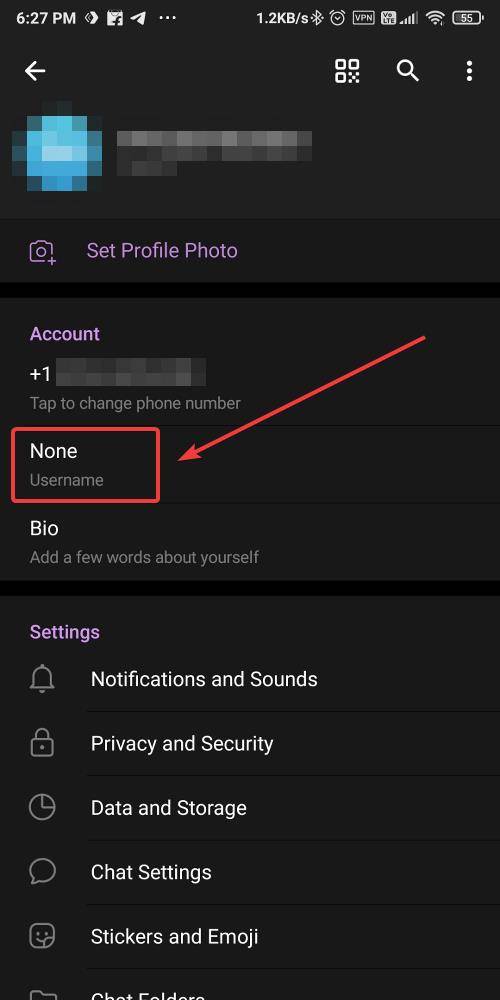 add username to telegram mrnoob