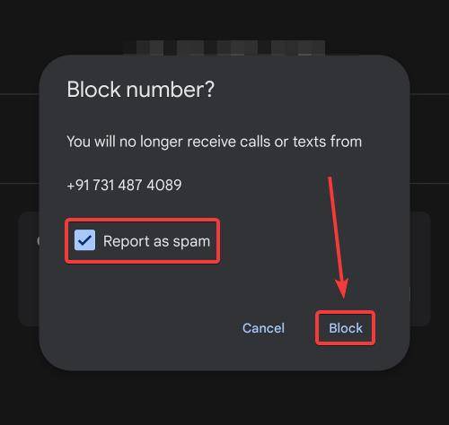 block and report spam number android mrnoob