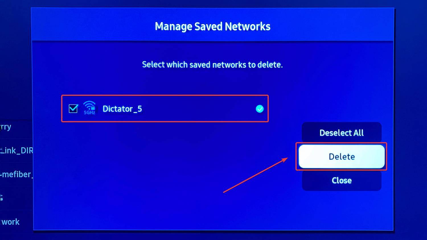 delete saved wifi network samsung smart tv mrnoob