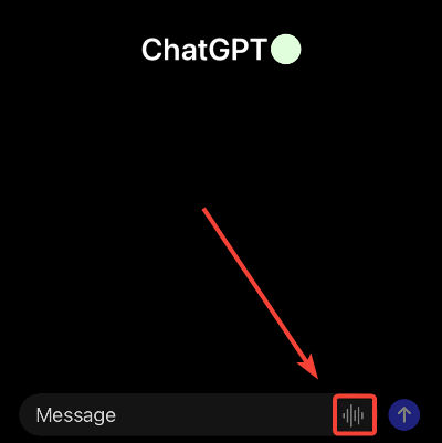 tap speech icon on chatgpt ios app