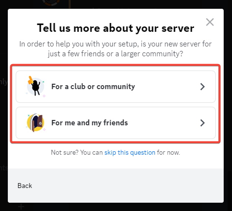 choose discord server type or skip on pc choose discord server type or skip on pc