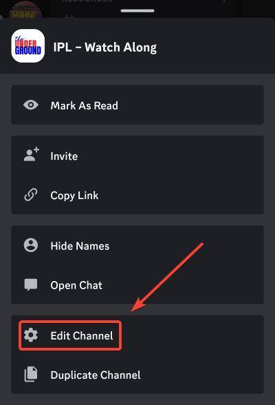 edit discord voice channel option mobile