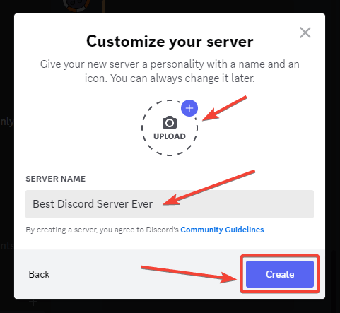 enter discord server name and create enter discord server name and create