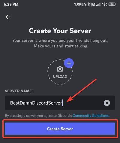 enter server name and create discord mobile enter server name and create discord mobile