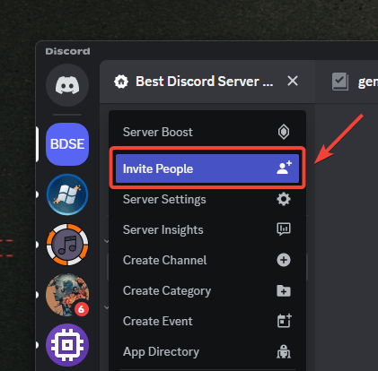 invite people option in server menu pc invite people option in server menu pc